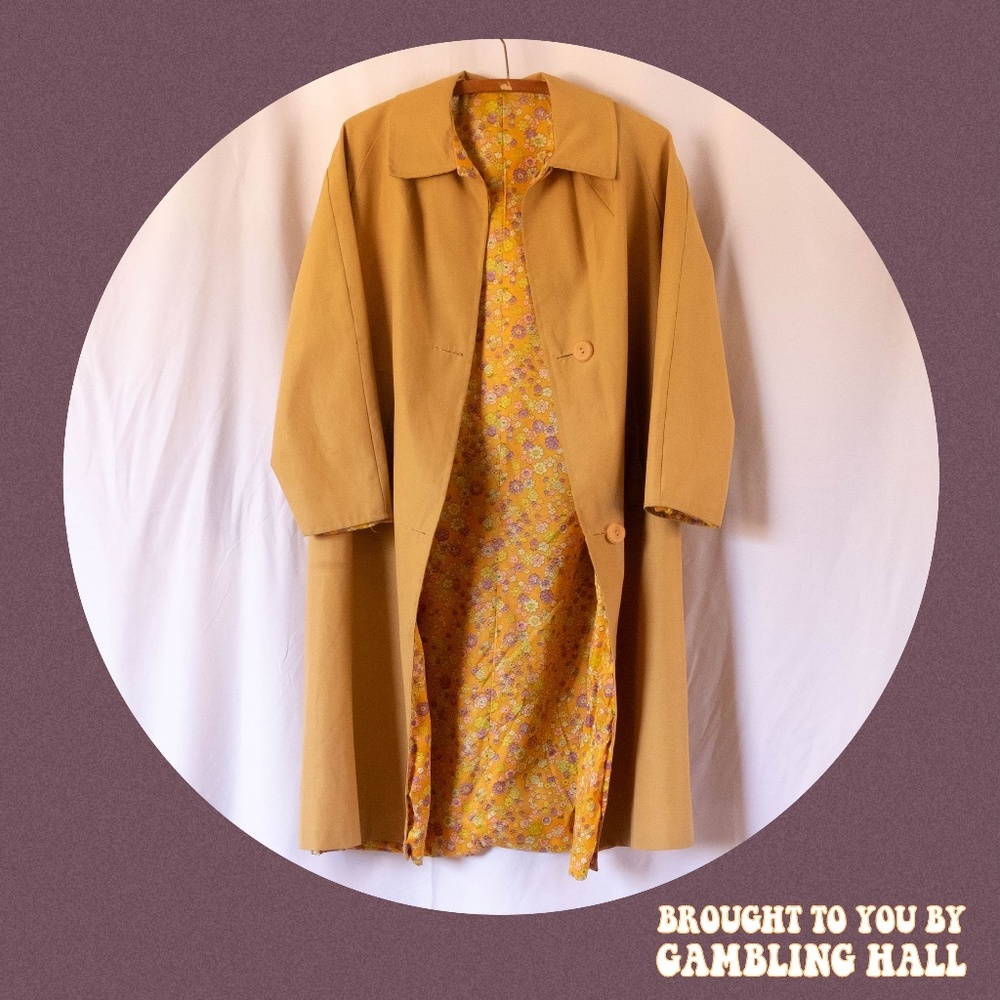 vintage handmade single-breasted tan raincoat